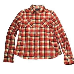 American Eagle Outfitters Kids Plaid Flannel Button Up Shirt Size 6 Rust Preppy